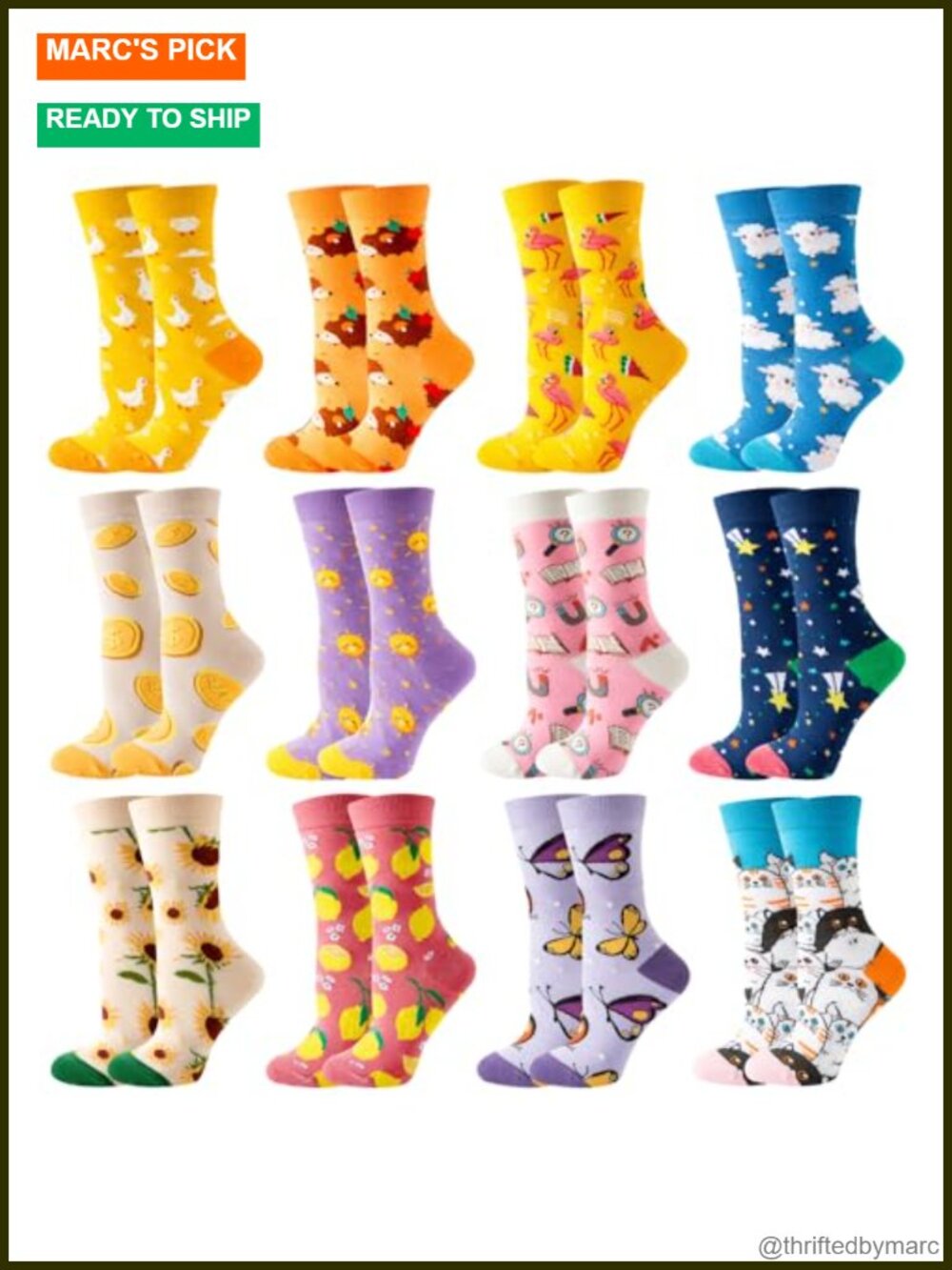 Fun Novelty Socks for Women Cotton Blend Crazy Funny Gift